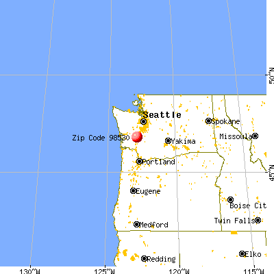 Bucoda, WA (98530) map from a distance