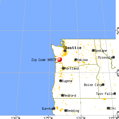 Pe Ell, WA (98572) map from a distance