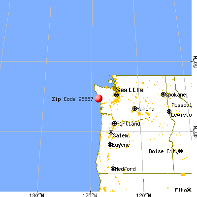 Taholah, WA (98587) map from a distance