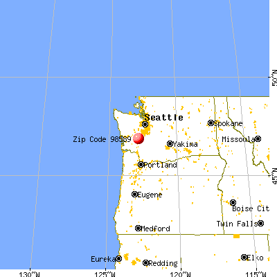 Tenino, WA (98589) map from a distance