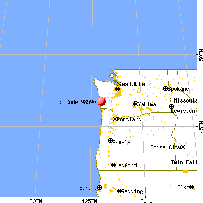 Tokeland, WA (98590) map from a distance