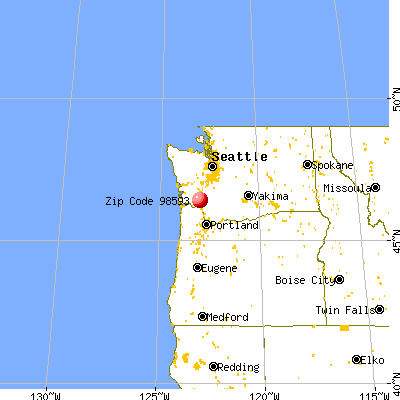 Vader, WA (98593) map from a distance