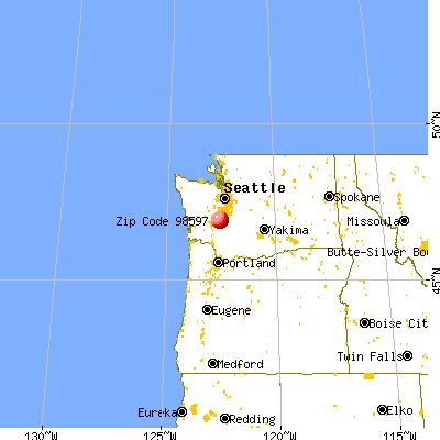 Yelm, WA (98597) map from a distance