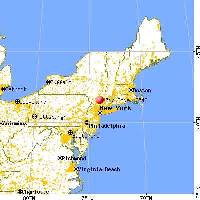 Marlboro, NY (12542) map from a distance