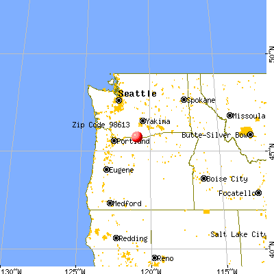Centerville, WA (98613) map from a distance