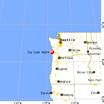 Ilwaco, WA (98624) map from a distance
