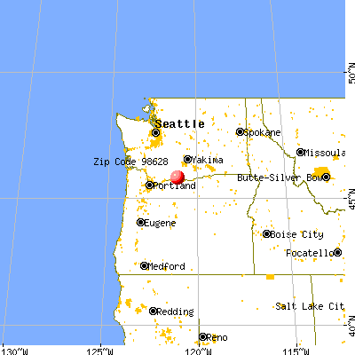 Klickitat, WA (98628) map from a distance