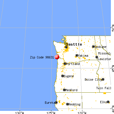 Long Beach, WA (98631) map from a distance