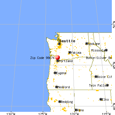 Woodland, WA (98674) map from a distance