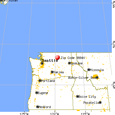 Okanogan, WA (98840) map from a distance