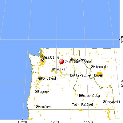 Wilson Creek, WA (98860) map from a distance