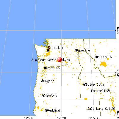 Moxee, WA (98936) map from a distance