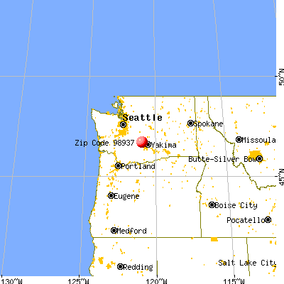 Cliffdell, WA (98937) map from a distance
