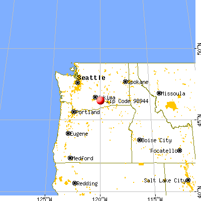 Sunnyside, WA (98944) map from a distance