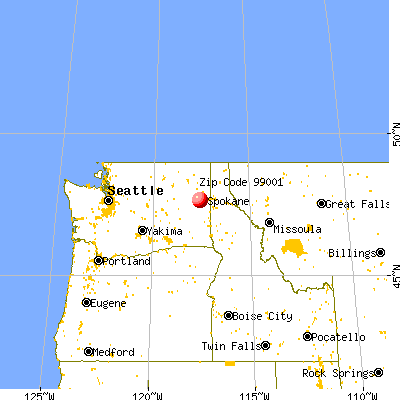 Airway Heights, WA (99001) map from a distance