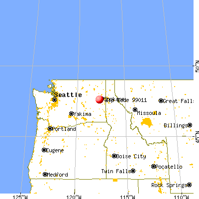 Fairchild AFB, WA (99011) map from a distance