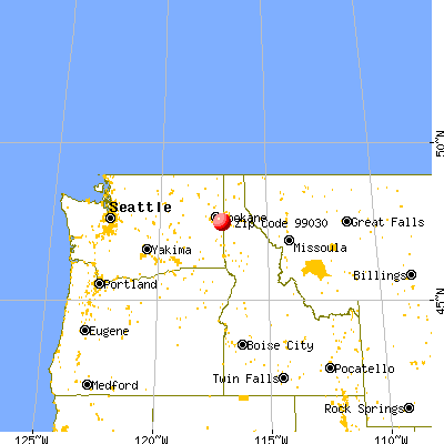 Rockford, WA (99030) map from a distance