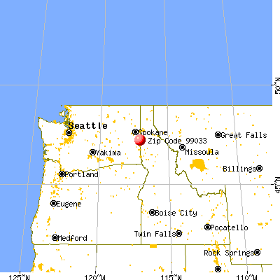 Tekoa, WA (99033) map from a distance