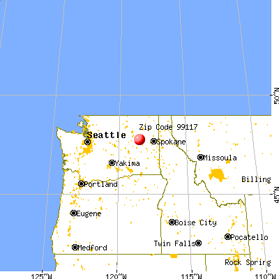 Creston, WA (99117) map from a distance