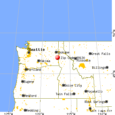 Garfield, WA (99130) map from a distance