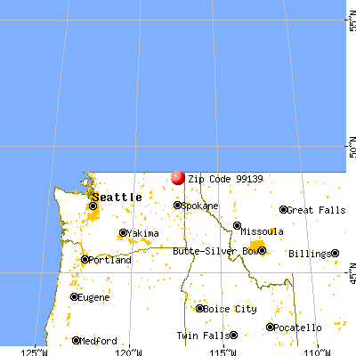 Ione, WA (99139) map from a distance