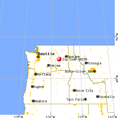 Odessa, WA (99159) map from a distance