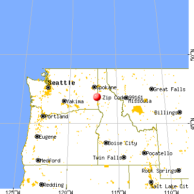 Palouse, WA (99161) map from a distance