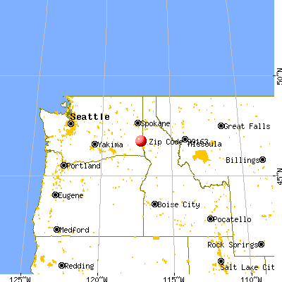 Pullman, WA (99163) map from a distance