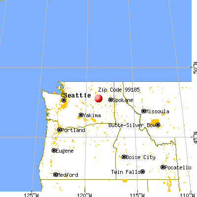 Wilbur, WA (99185) map from a distance