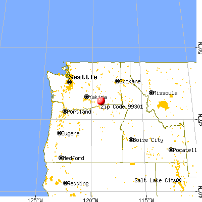 Pasco, WA (99301) map from a distance