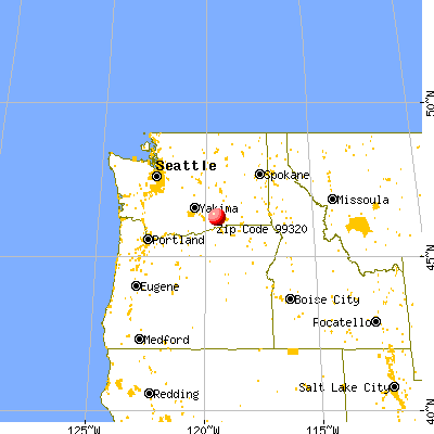 West Richland, WA (99320) map from a distance