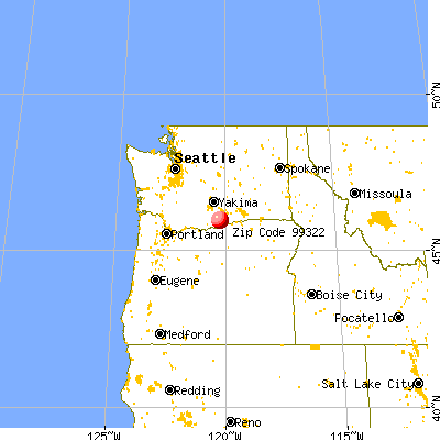 Bickleton, WA (99322) map from a distance