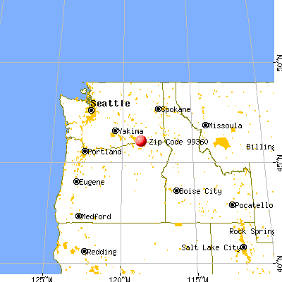 Touchet, WA (99360) map from a distance