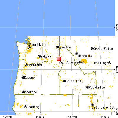 Asotin, WA (99402) map from a distance