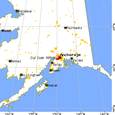 Anchorage, AK (99503) map from a distance