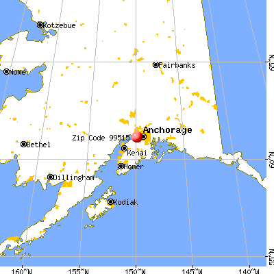 Anchorage, AK (99515) map from a distance