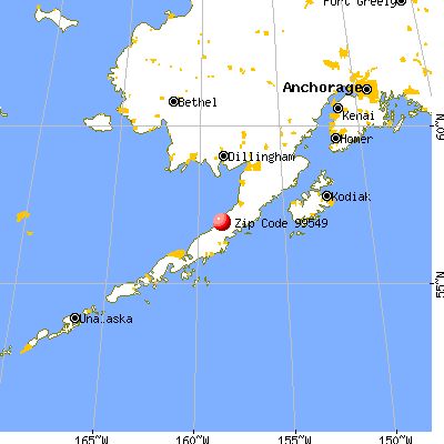 Port Heiden, AK (99549) map from a distance