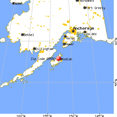 Port Lions, AK (99550) map from a distance