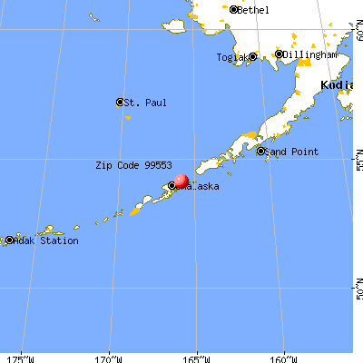 Akutan, AK (99553) map from a distance