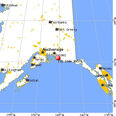 Cordova, AK (99574) map from a distance