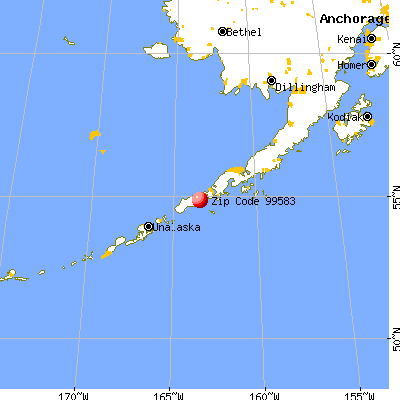 False Pass, AK (99583) map from a distance