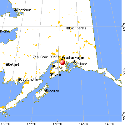 Anchorage, AK (99587) map from a distance