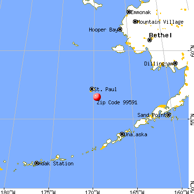 St. George, AK (99591) map from a distance