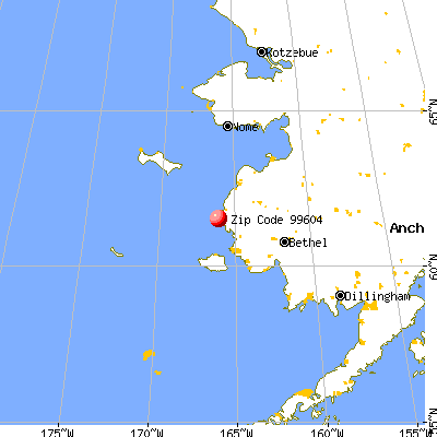 Hooper Bay, AK (99604) map from a distance