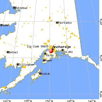 Hope, AK (99605) map from a distance