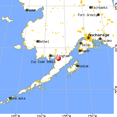 King Salmon, AK (99613) map from a distance