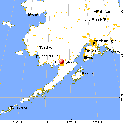 Levelock, AK (99625) map from a distance