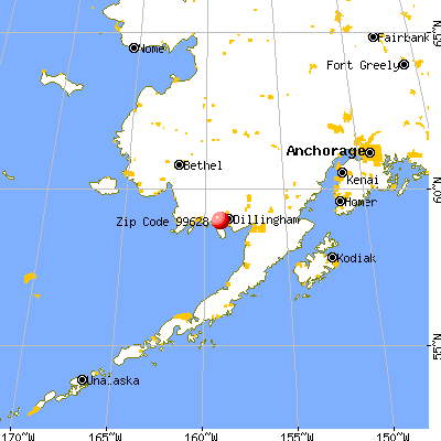 Manokotak, AK (99628) map from a distance