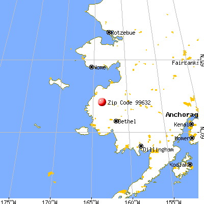 Mountain Village, AK (99632) map from a distance