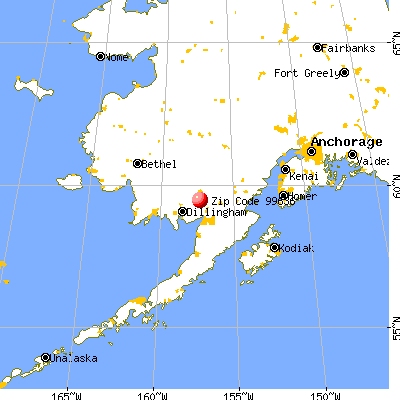 New Stuyahok, AK (99636) map from a distance